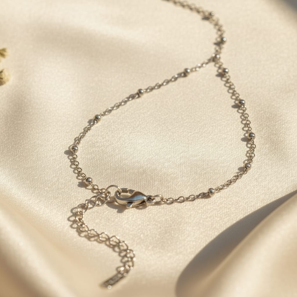 Κοντινό ring bracelet hand chain ασημί με lobster clasp, ανοξείδωτο ατσάλι — Celestial Steel